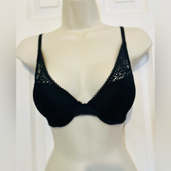 Auden Push Up Plunge Coverage, Underwire Bra, Color Black Lace, Size 32A, NWOT - Picture 1 of 6